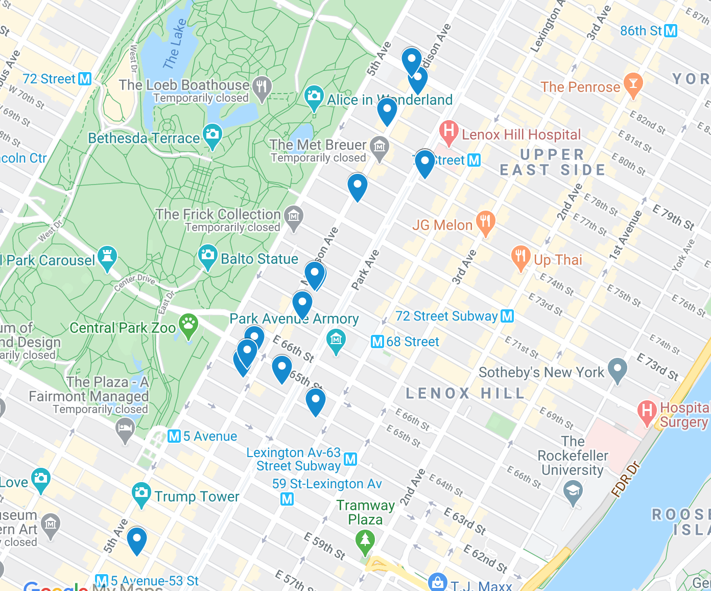 NYC Art Galleries - Upper East Side